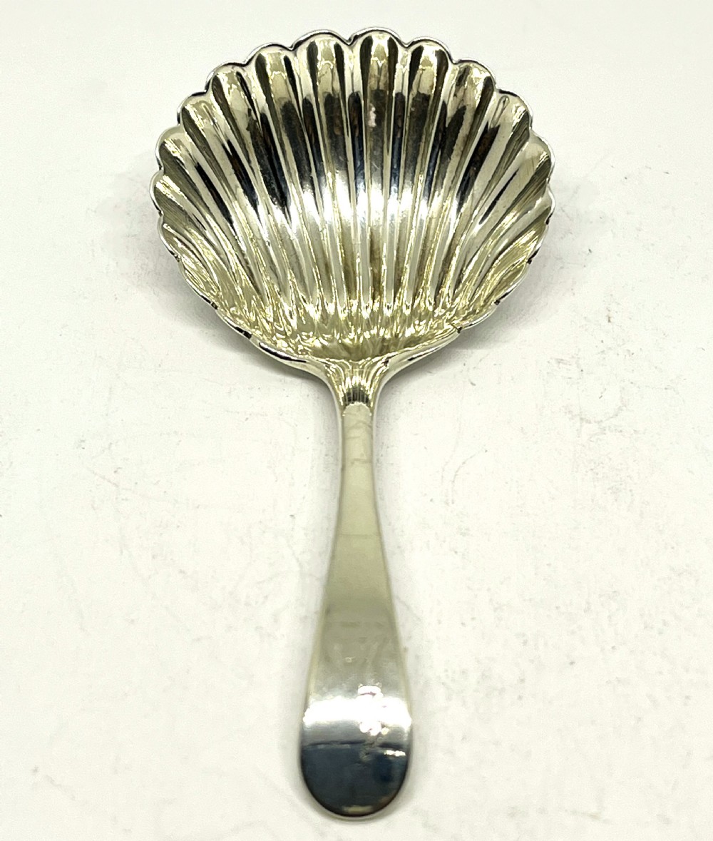 Georgian Silver Caddy Spoon With Double Maker's Marks