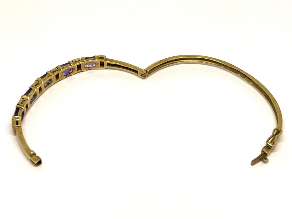 9ct Gold Diamond & Amethyst Bangle View IV