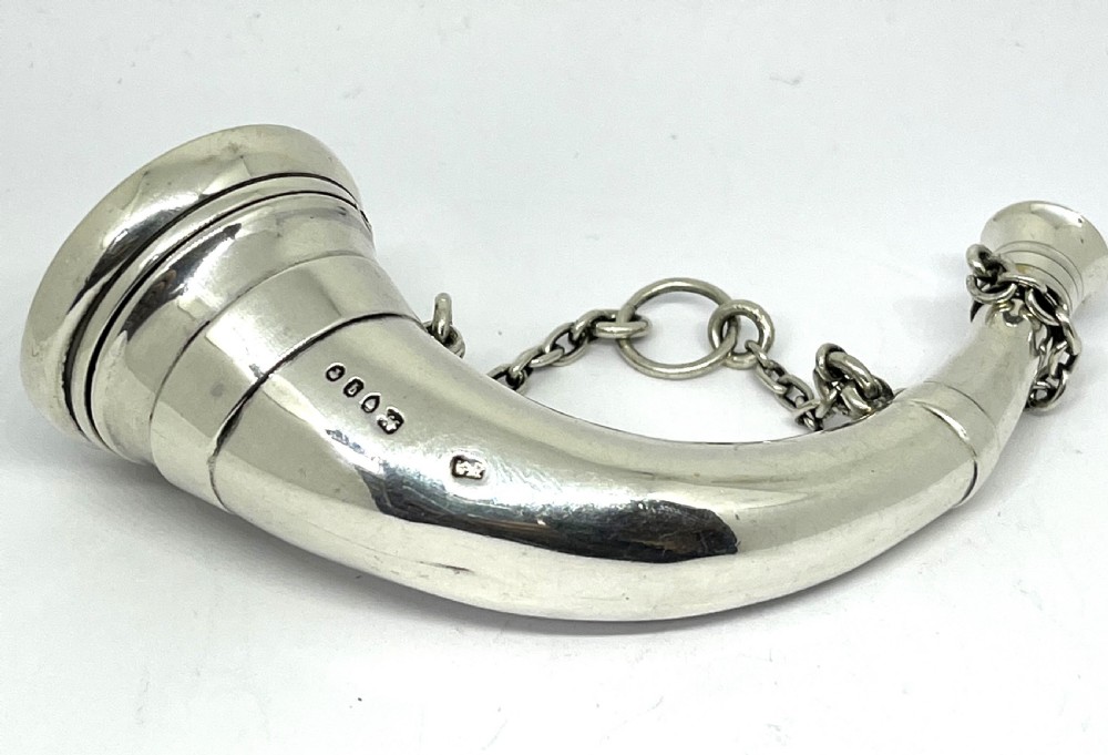 Silver Hunting Horn Vinaigrette & Perfume Bottle by Sampson Mordan