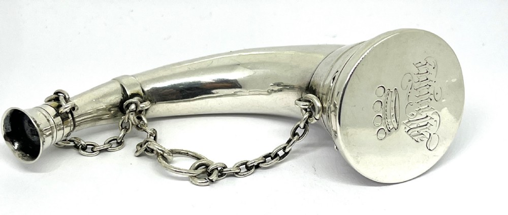 Silver Hunting Horn Vinaigrette & Perfume Bottle by Sampson Mordan View II