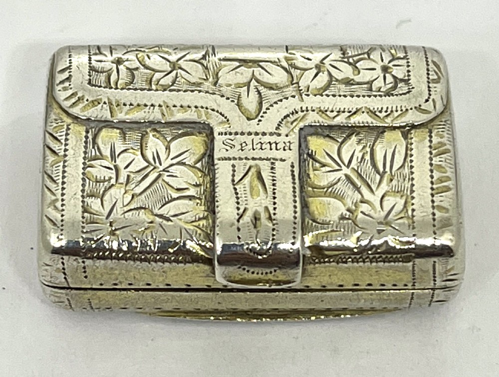 Antique Silver Vinaigrette Modelled As A Purse