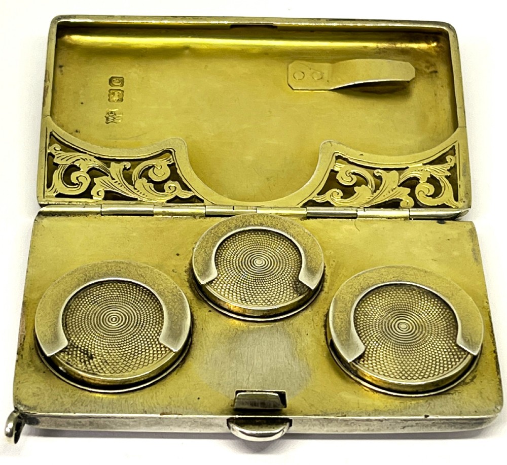 Goldsmiths & Silversmiths Combination Triple Sovereign & Stamp Case