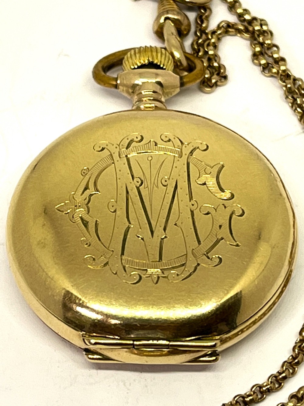 Ladies Gold Plated Waltham Full Hunter Pocket Watch View III