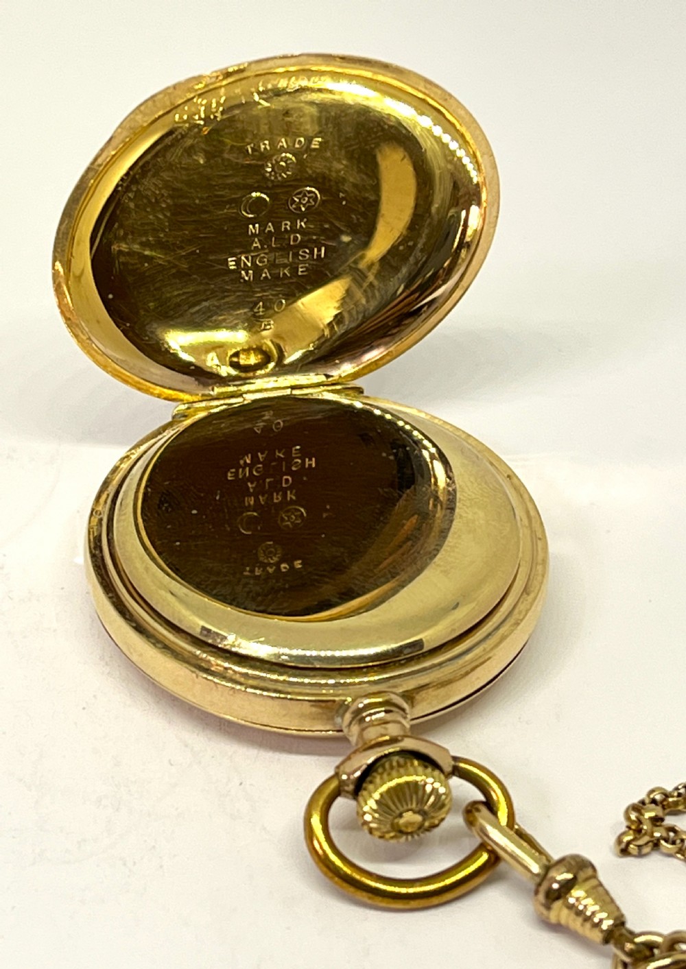 Ladies Gold Plated Waltham Full Hunter Pocket Watch View V
