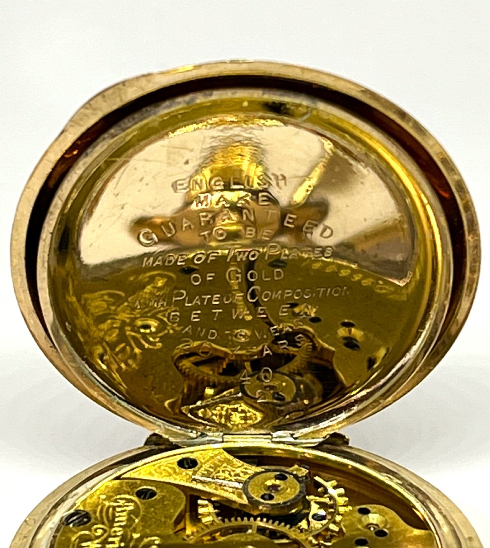 Ladies Gold Plated Waltham Full Hunter Pocket Watch View VI