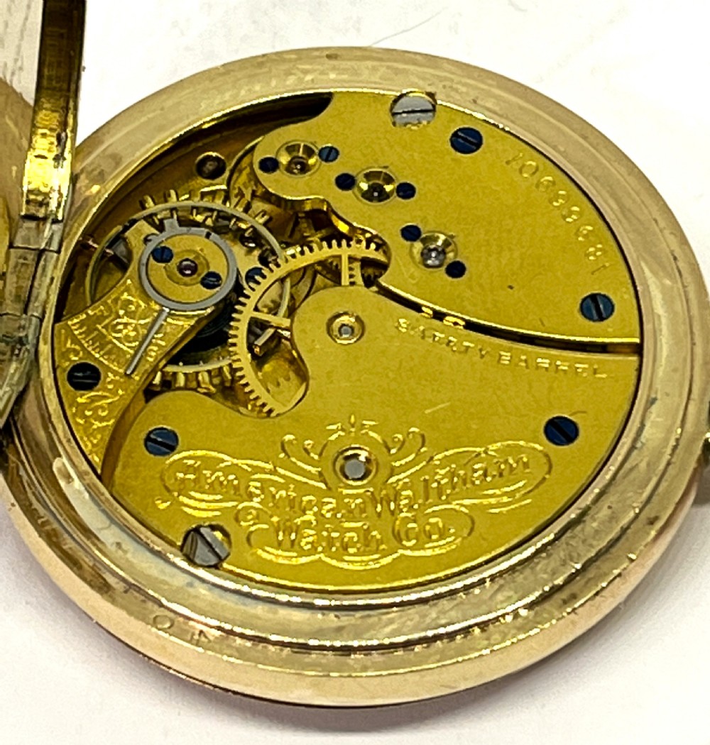 Ladies Gold Plated Waltham Full Hunter Pocket Watch View VII