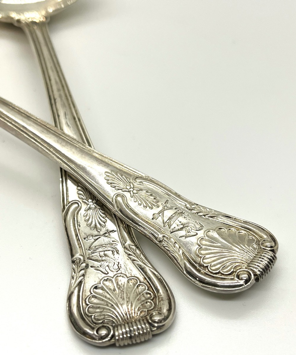 Good Pair Of Irish Silver Sauce Ladles 1827 View II