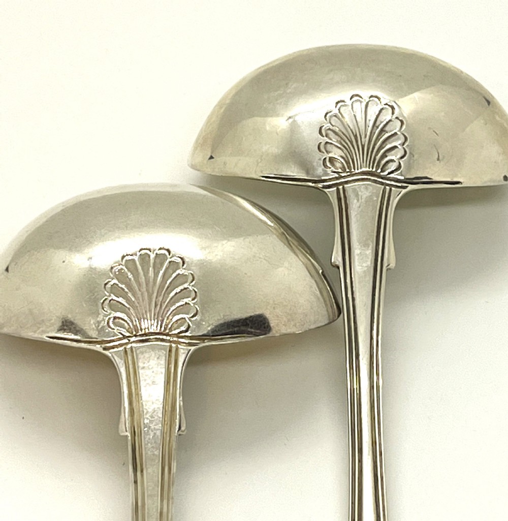 Good Pair Of Irish Silver Sauce Ladles 1827 View VI