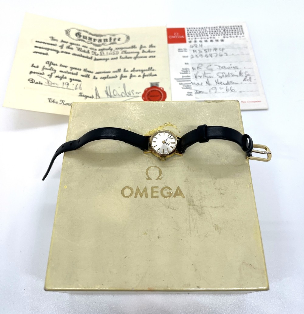 Lady's Gold Plated Omega Wrist Watch 1966