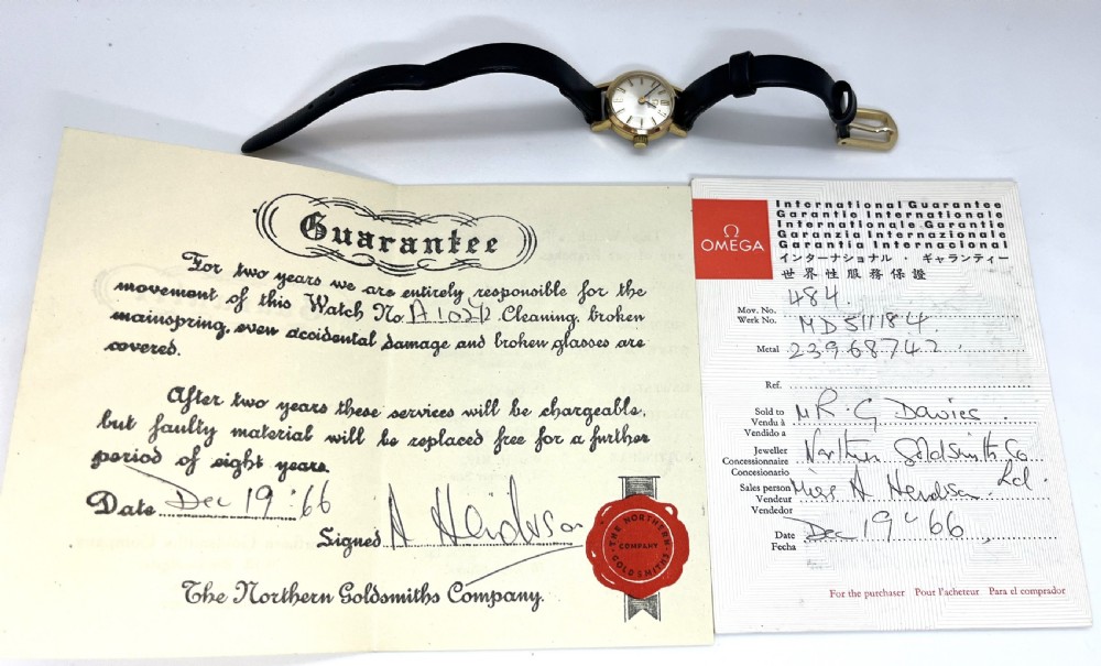 Lady's Gold Plated Omega Wrist Watch 1966 View V