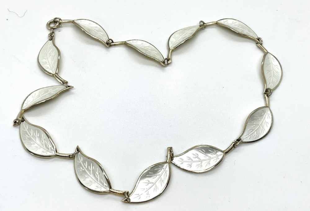David Andersen Silver & Enamel Cased Jewellery Suite View X
