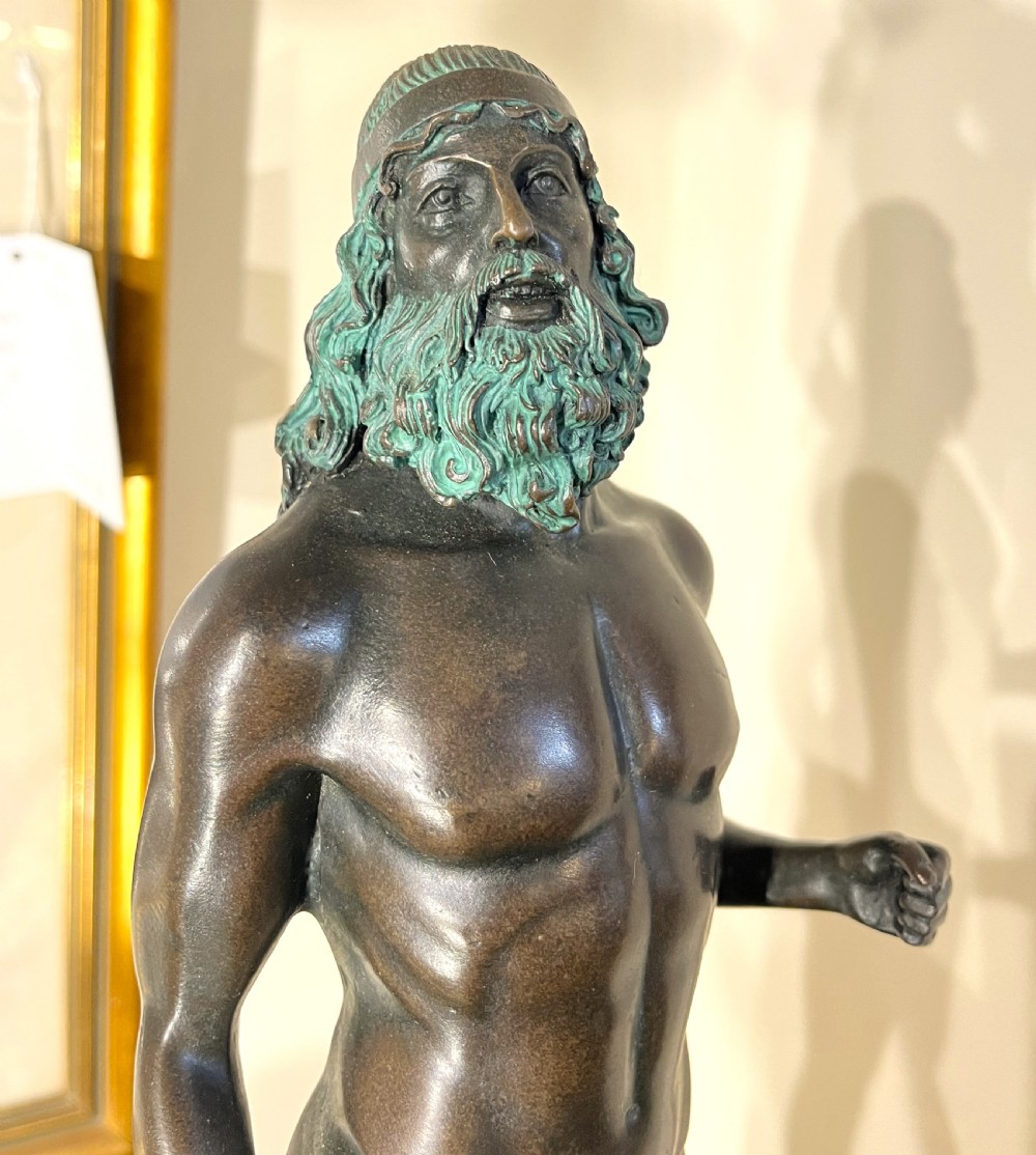 Bronze Classical Greek Figure On Marble Plinth View III