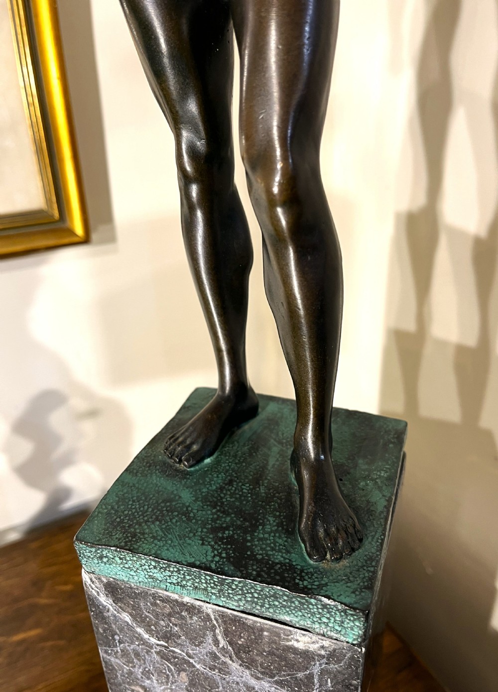 Bronze Classical Greek Figure On Marble Plinth View IV