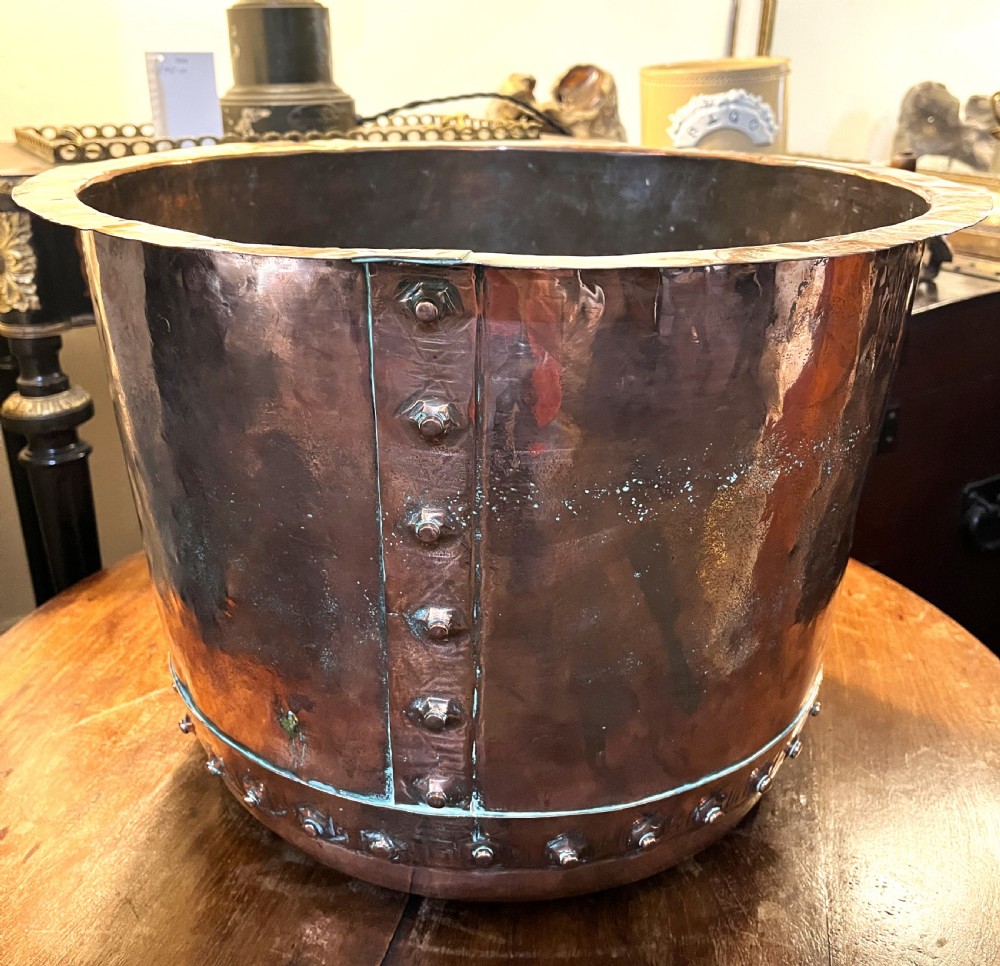 Victorian Riveted Copper Log Bin View II