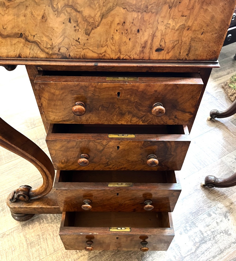 Mid Victorian Burr Walnut Piano Top Davenport View IV