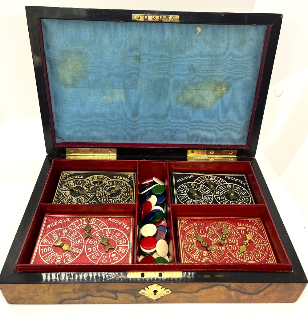 Betjemann Burr Walnut Games Box View IV