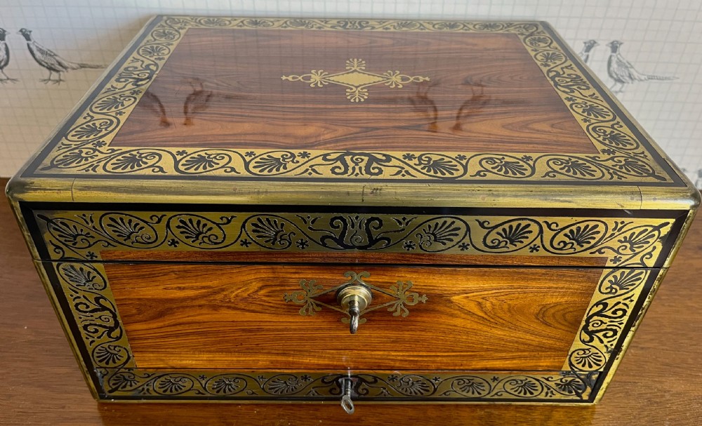 Georgian Kingwood & Silver Dressing Table Box View II