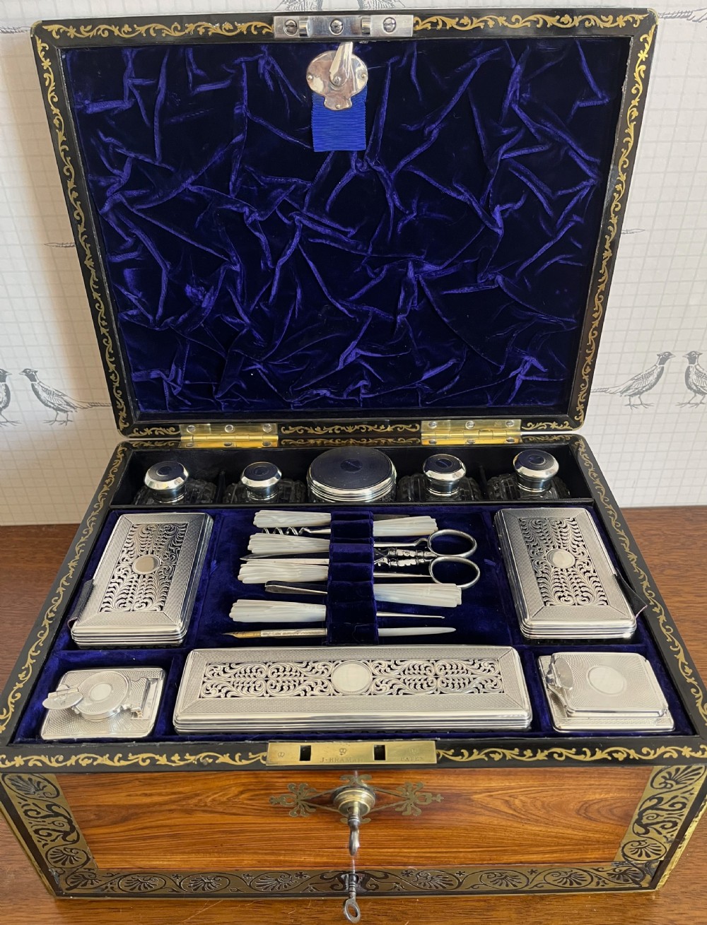 Georgian Kingwood & Silver Dressing Table Box View VII