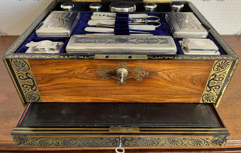 Georgian Kingwood & Silver Dressing Table Box View IX