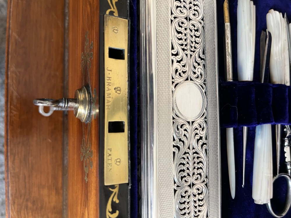Georgian Kingwood & Silver Dressing Table Box View XI