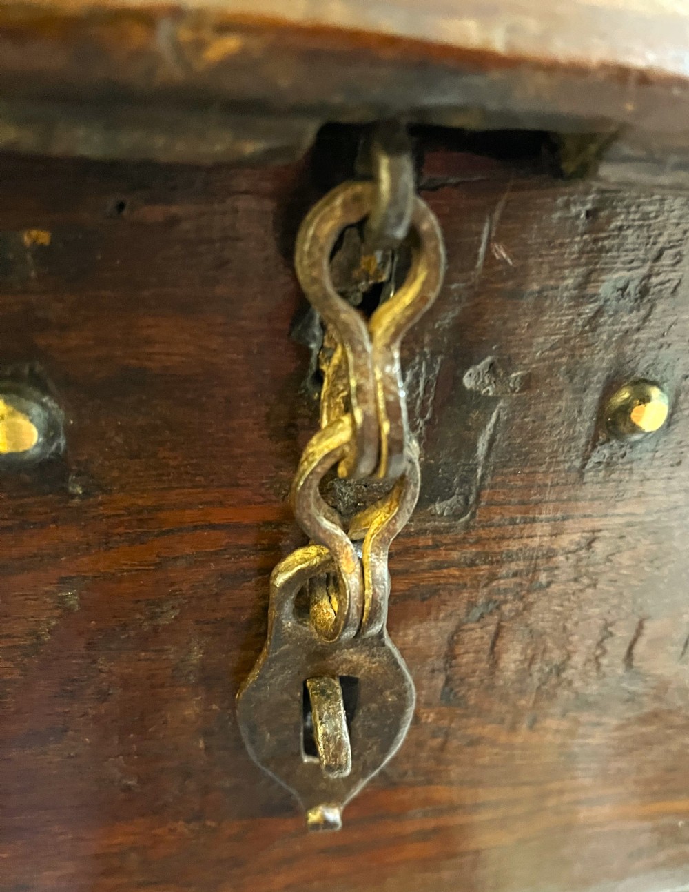 18thC Small Coffer/Marriage Chest View IX