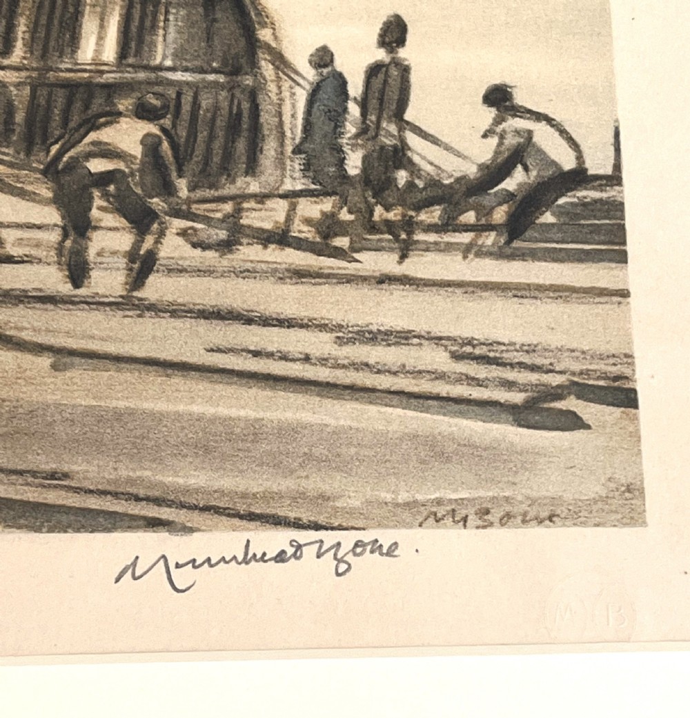 Sir Muirhead Bone WW1 Authentic Lithograph  (Rebuilding The Shelter) View IV