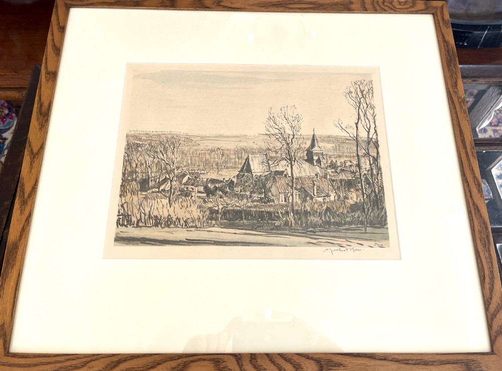 Sir Muirhead Bone WW1 Authentic Lithograph (Spring In Rollencourt Village)