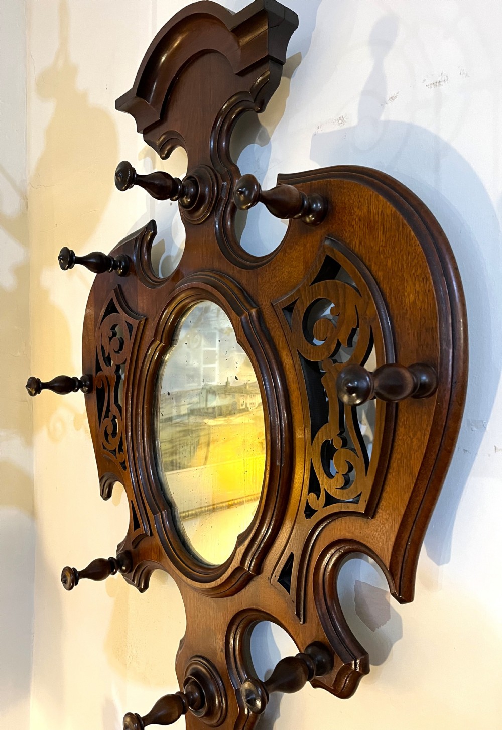 Fine Quality Art Nouveau Walnut Hall Stand View IV