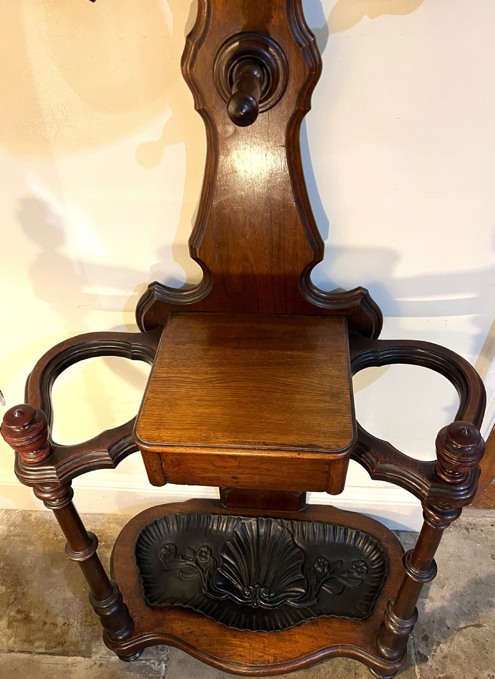 Fine Quality Art Nouveau Walnut Hall Stand View VIII