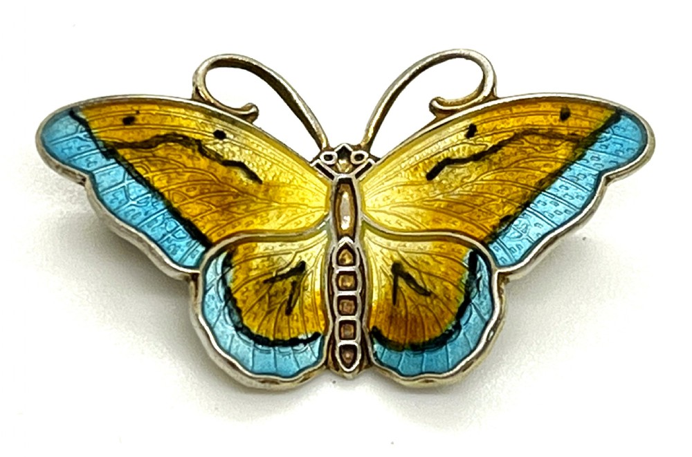 Hroar Prydz Silver & Enamel Medium Size Butterfly Brooch