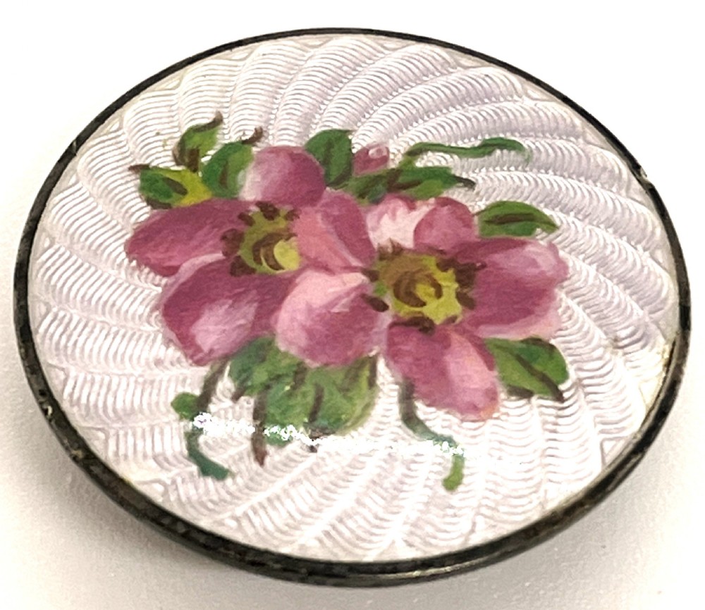 Marius Hammer Norwegian Silver & Enamel Floral Brooch