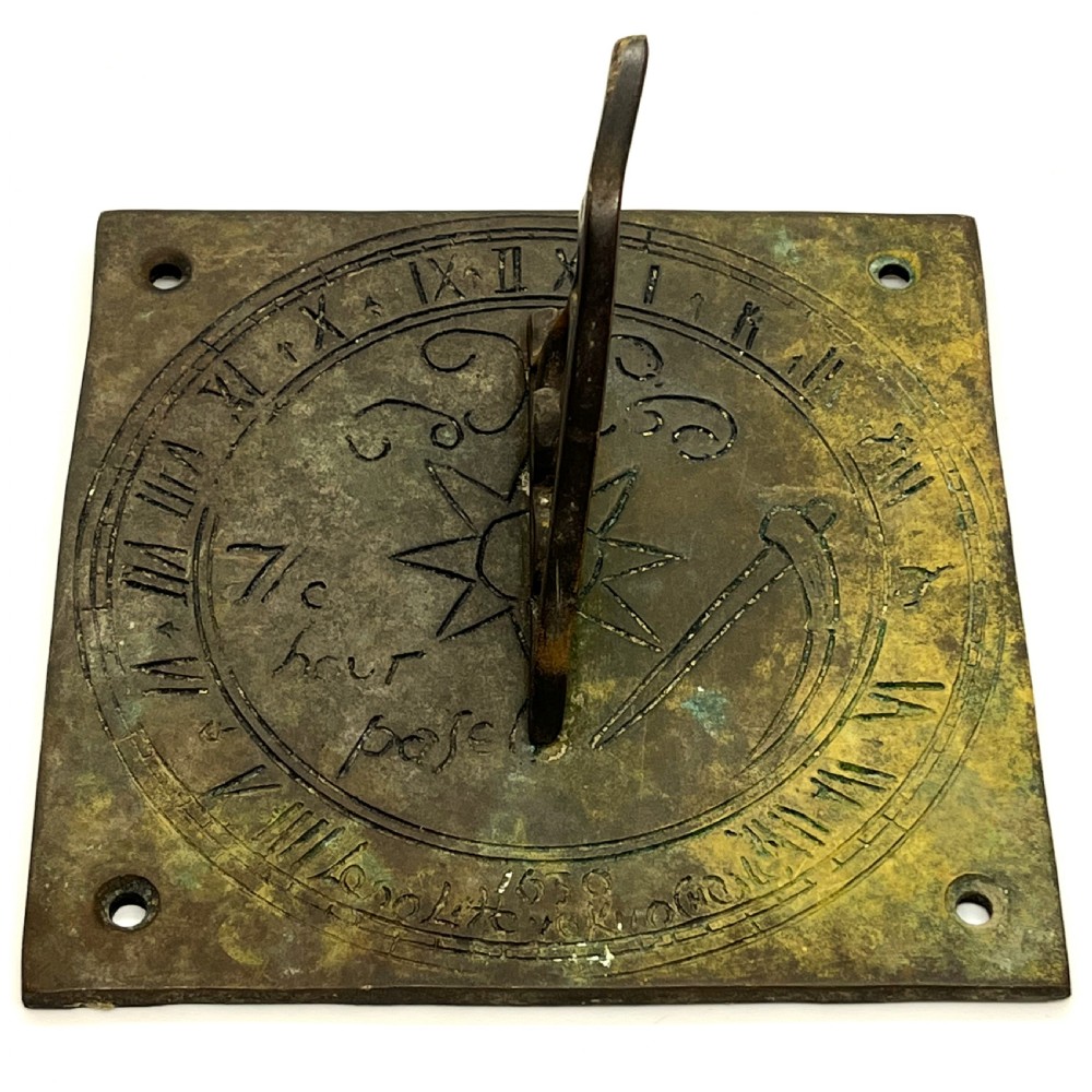 Rare Bronze Sundial Dated to 1639