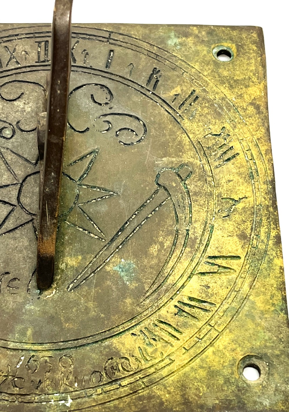 Rare Bronze Sundial Dated to 1639 View IV