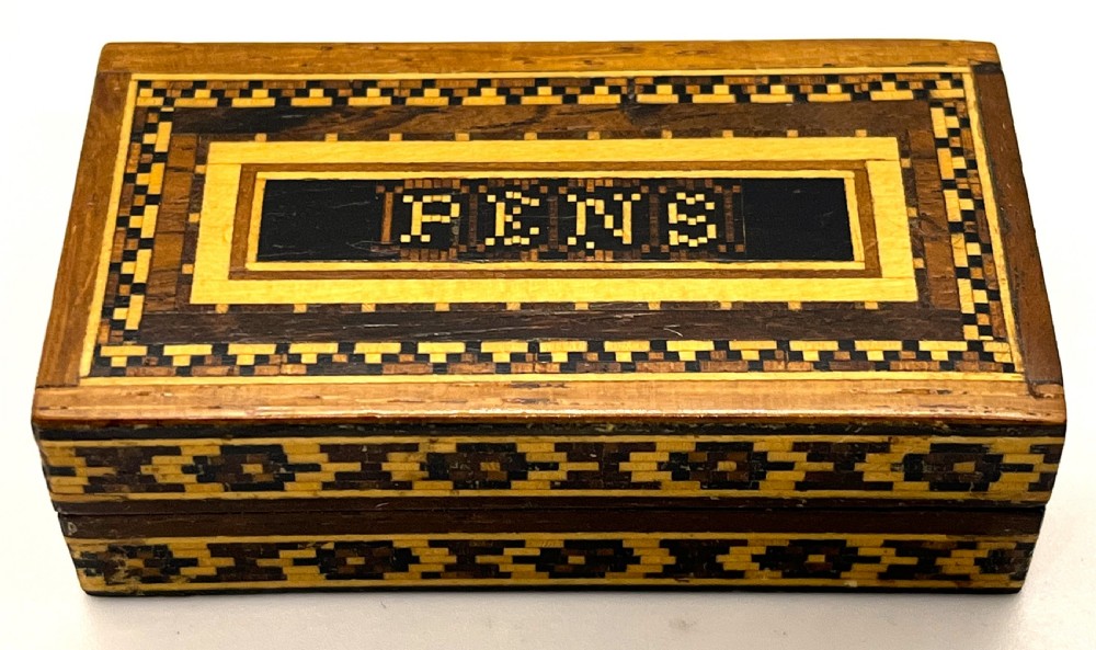 Victorian Tunbridge Ware Desk Top Inlaid Marquetry Box