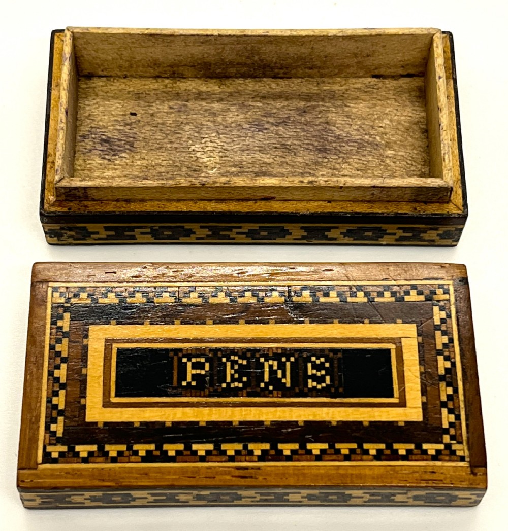 Victorian Tunbridge Ware Desk Top Inlaid Marquetry Box View II