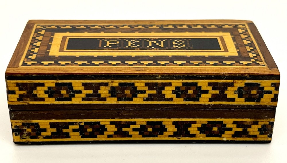 Victorian Tunbridge Ware Desk Top Inlaid Marquetry Box View IV