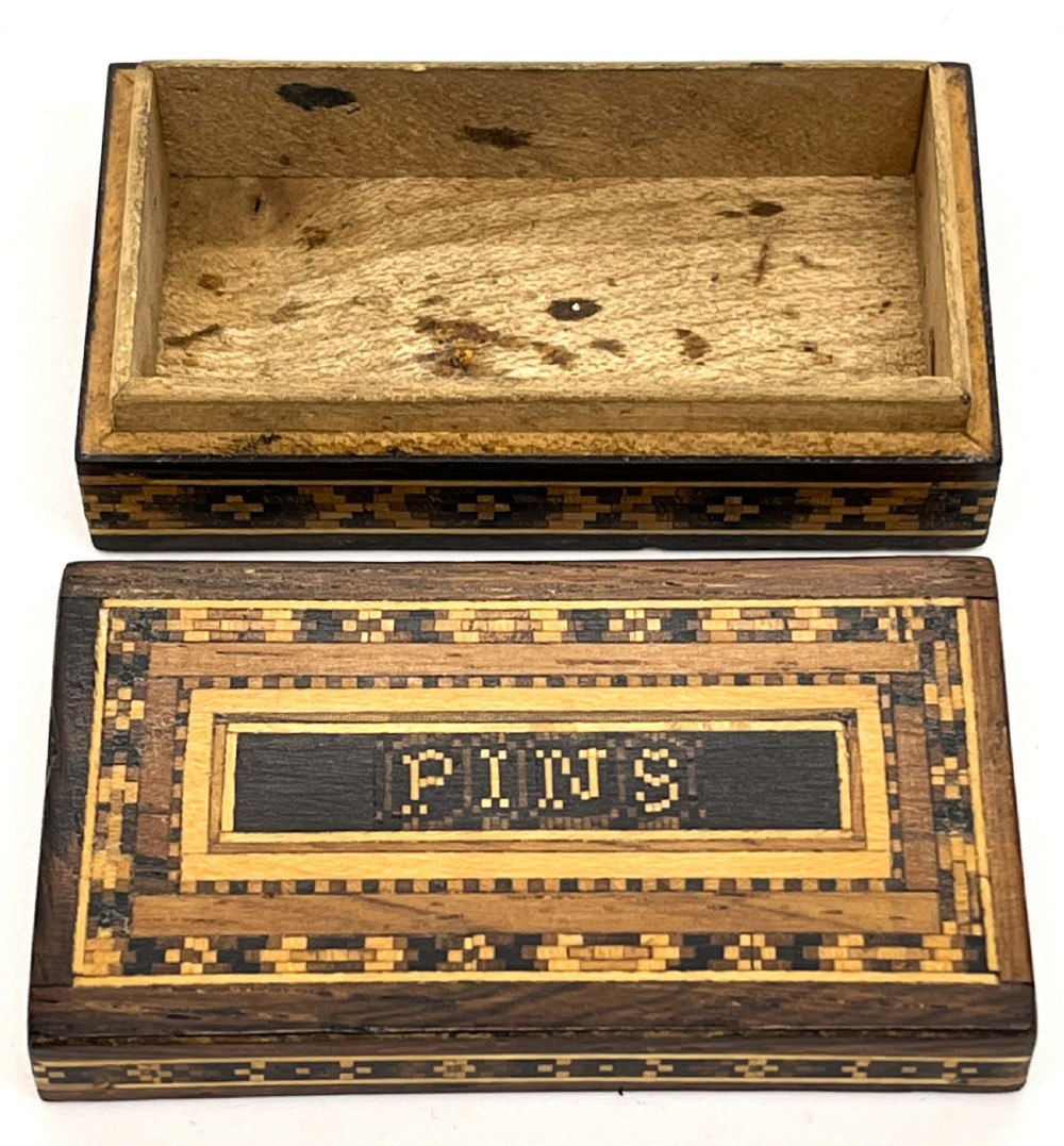Fine Tunbridge Ware Rectangular Pin Box View II