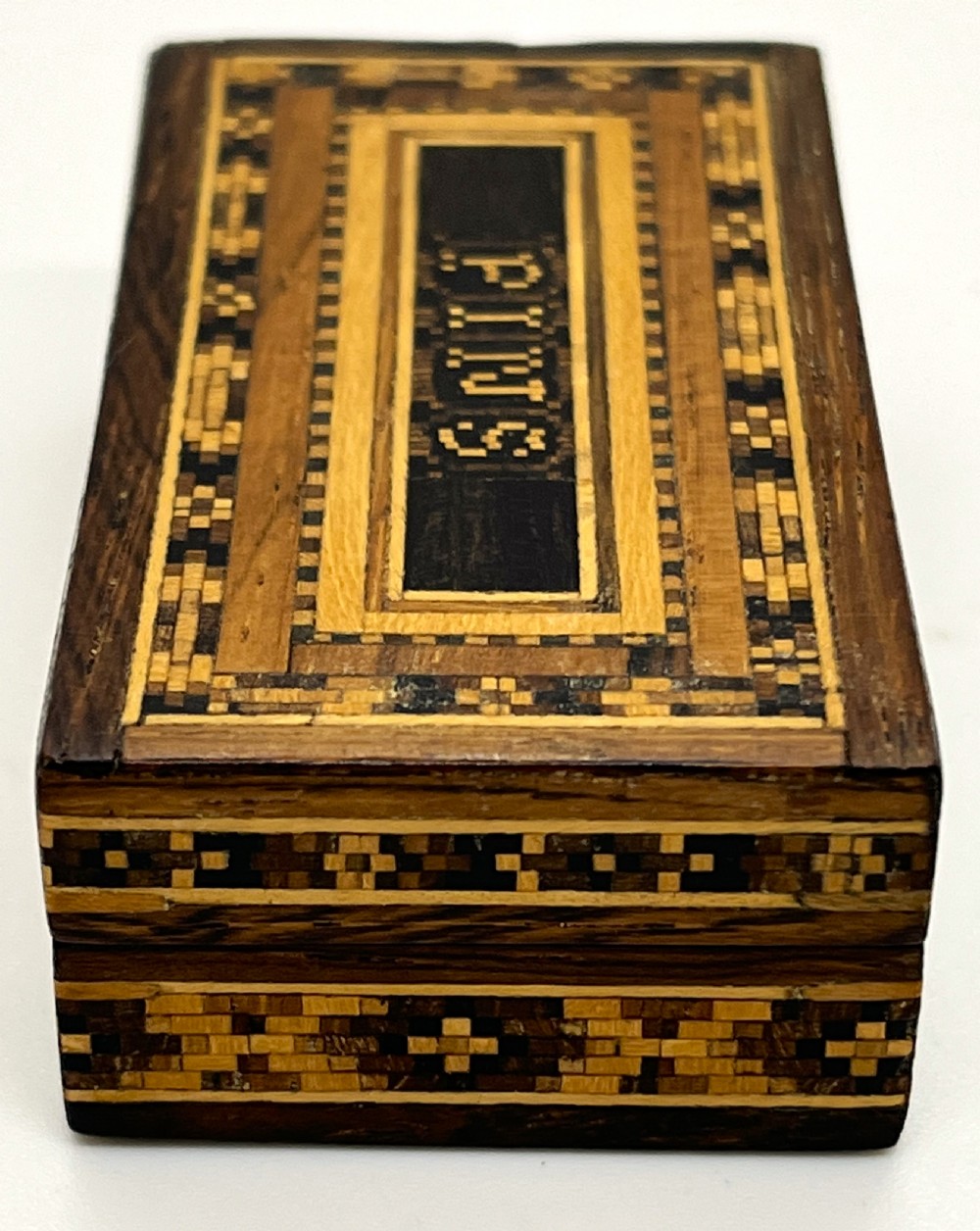 Fine Tunbridge Ware Rectangular Pin Box View III