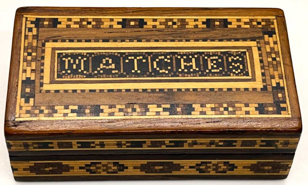 Tunbridge Ware Inlaid Marquetry Matches Box