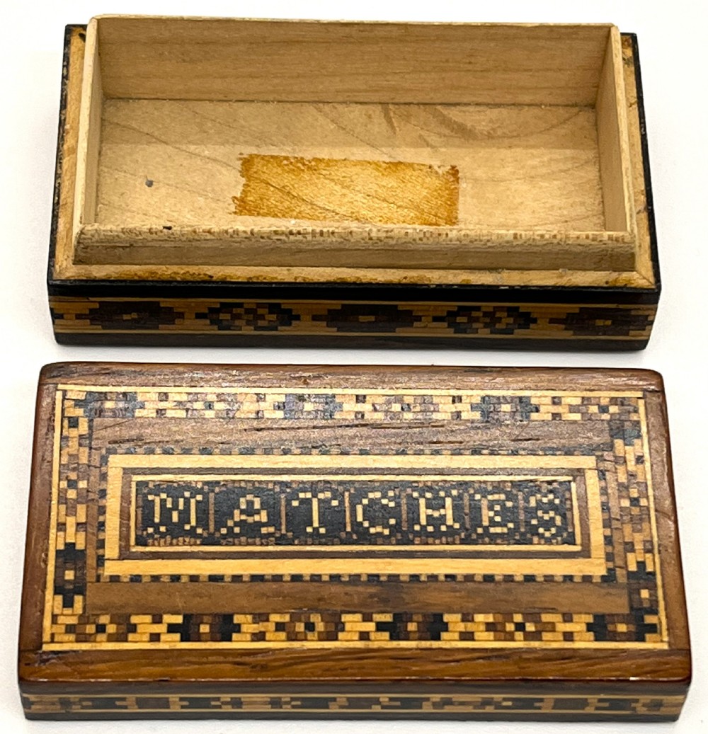 Tunbridge Ware Inlaid Marquetry Matches Box View II