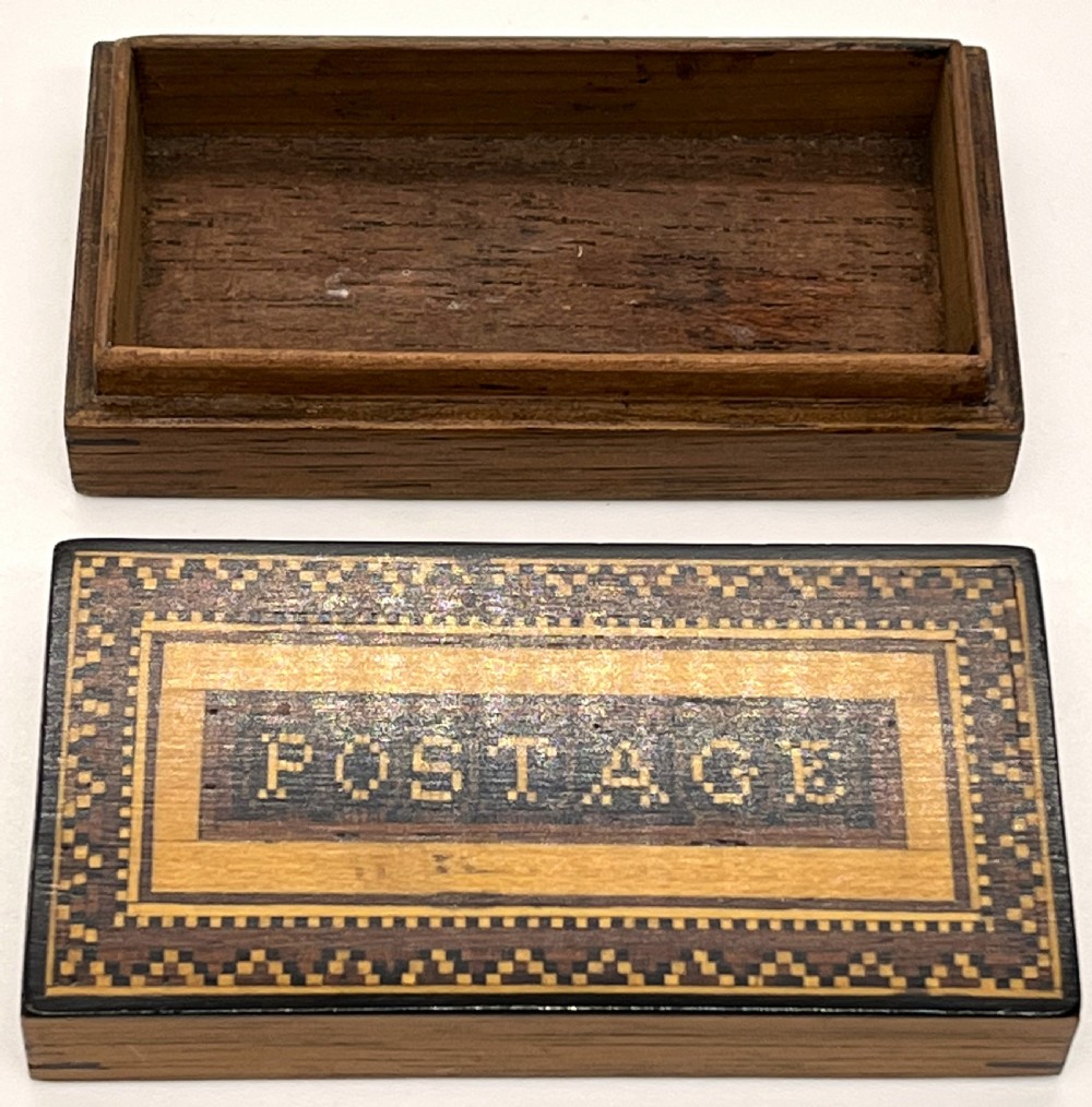 Tunbridge Ware Inlaid Marquetry Postage Box View II