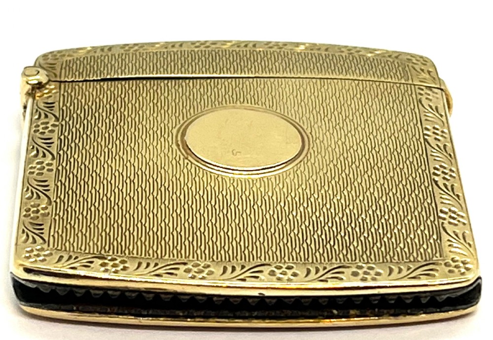 Fine Antique Chester 9ct Gold Vesta Case View VI
