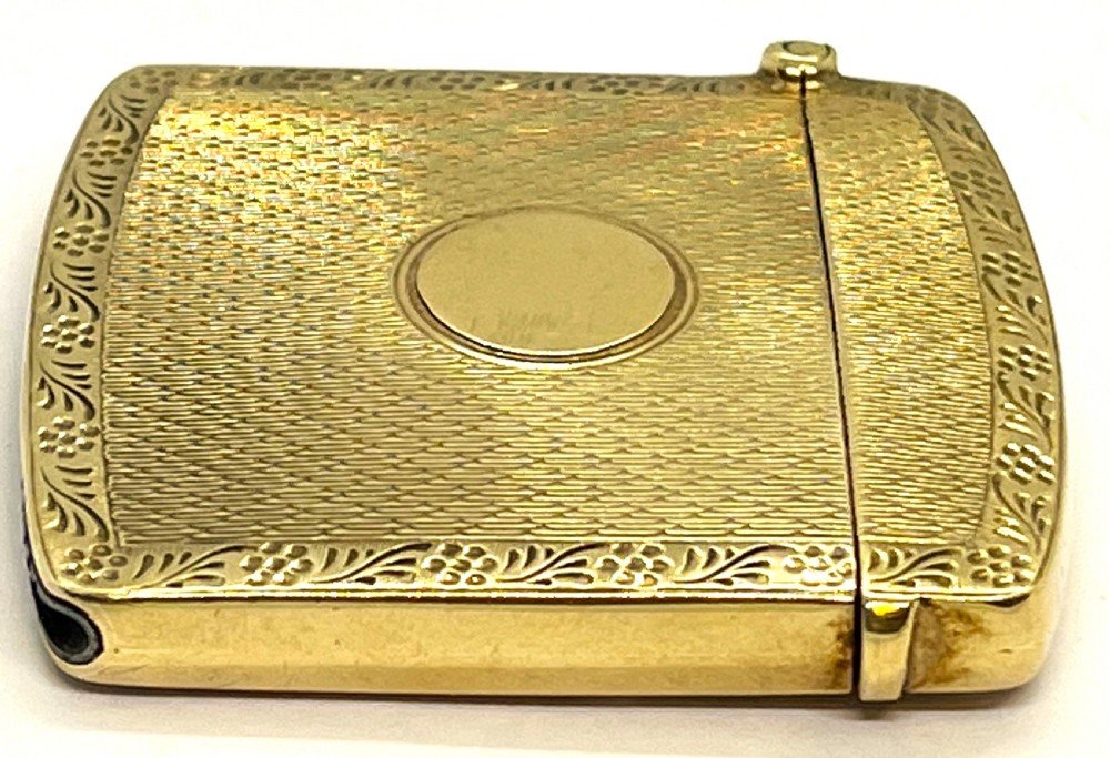 Fine Antique Chester 9ct Gold Vesta Case View VII