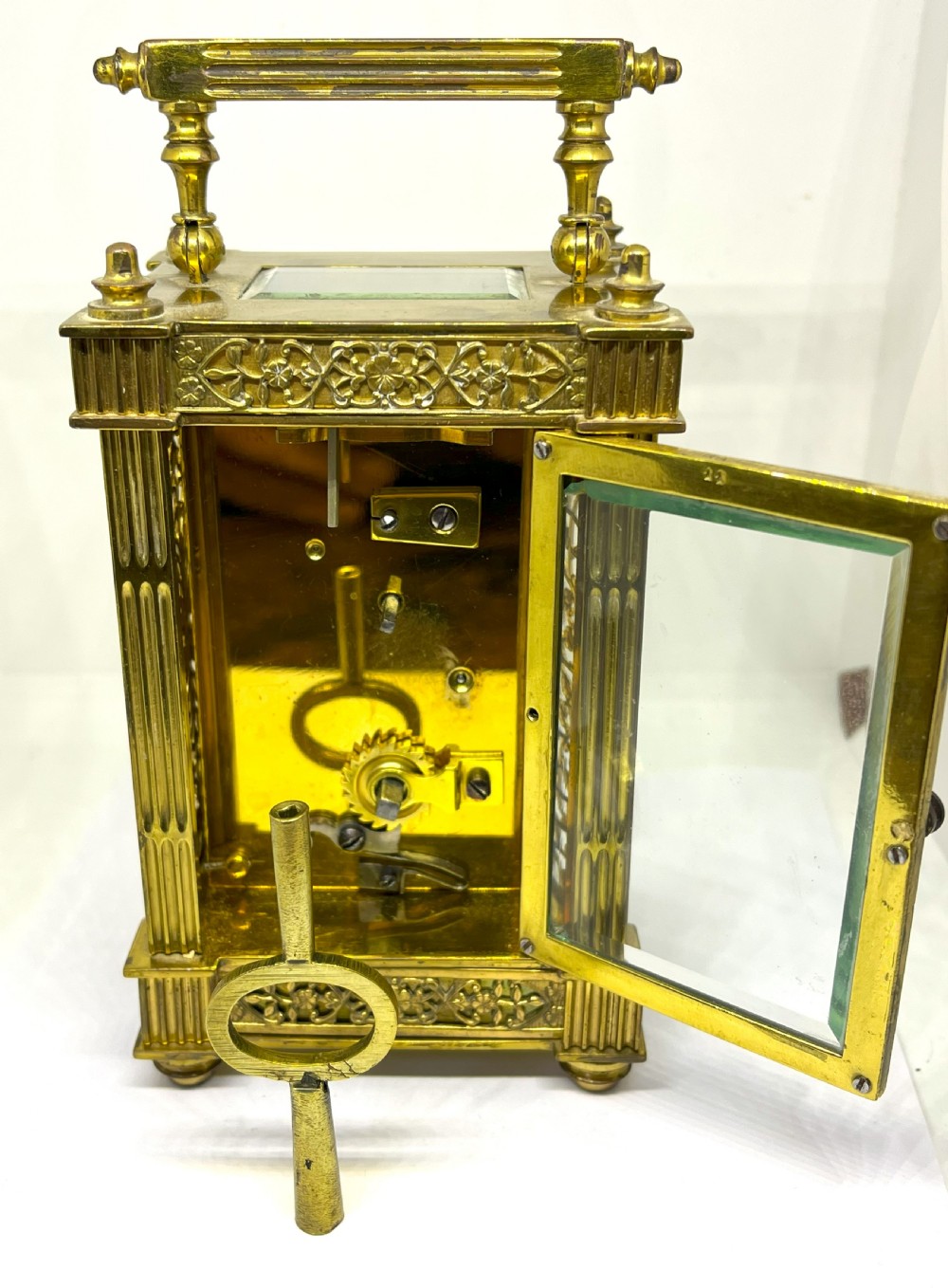 Fine Late 19th Century Gilded Brass Carriage Clock View IV
