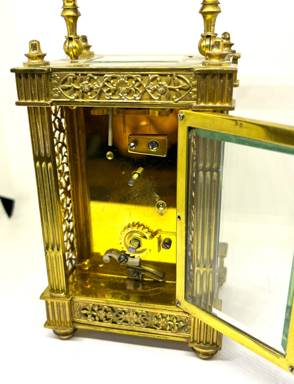 Fine Late 19th Century Gilded Brass Carriage Clock View V