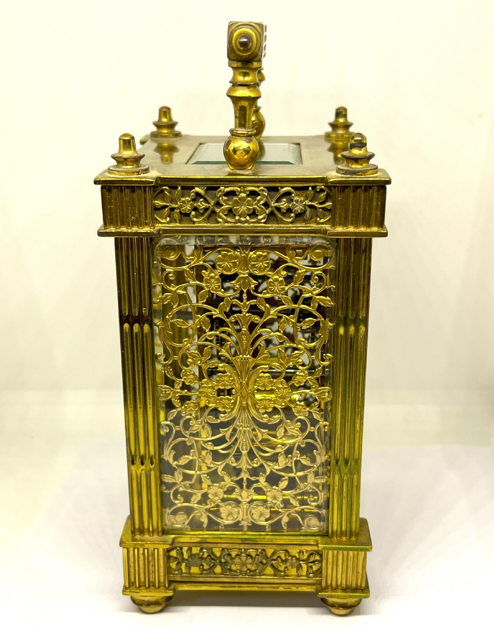 Fine Late 19th Century Gilded Brass Carriage Clock View VI