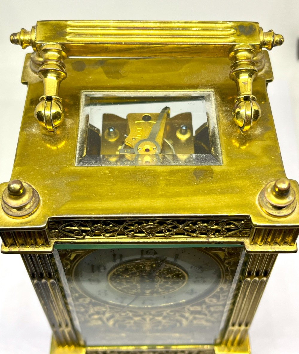 Fine Late 19th Century Gilded Brass Carriage Clock View VIII