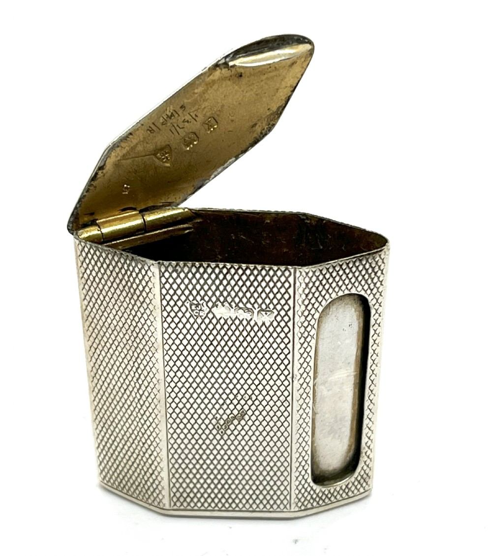Rare Hexagonal Shaped Silver Vesta Case