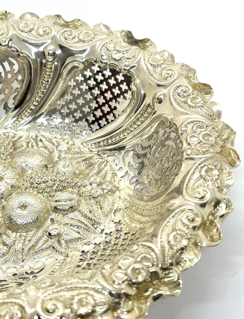 Large & Heavy Silver Dish In Rococo Style Decoration View IV