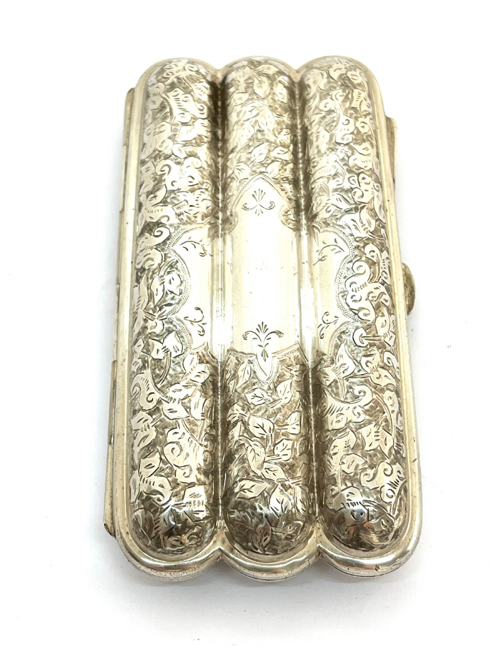 Fabulous Victorian Silver Triple Cigar Case